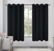 Blackout Curtains for Bedroom Pack of 2 Window Hanging Panels 63 inch Long Blind Off Grommet Curtains Thick Black Out Window Screen No Light Drapes 52