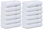 Resort Collection Soft Washcloth Face & Body Towel Set 12 Pack White 12x12 in Luxury Hotel Plush & Absorbent Cotton Washclothes