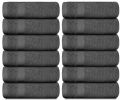 Luxury Washcloths for Bathroom Hotel Spa Kitchen Set of 12 Pcs 13x13 Inch Dark Gray Circlet Egyptian Cotton Highly Absorbent Hotel Quality Face Towels
