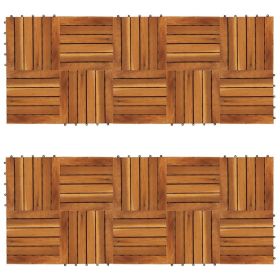 Decking Tiles Vertical Pattern 11.8"x11.8" Acacia Set of 20