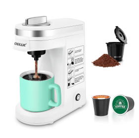 Classic Metal Single Serve Coffee Maker With One Button Operation And Auto Shut-Off For 355.0 Milliliter Capacity (Color: White)